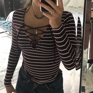 Striped  tight long sleeve